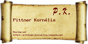 Pittner Kornélia névjegykártya